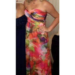 Floor length prom dress multicolored